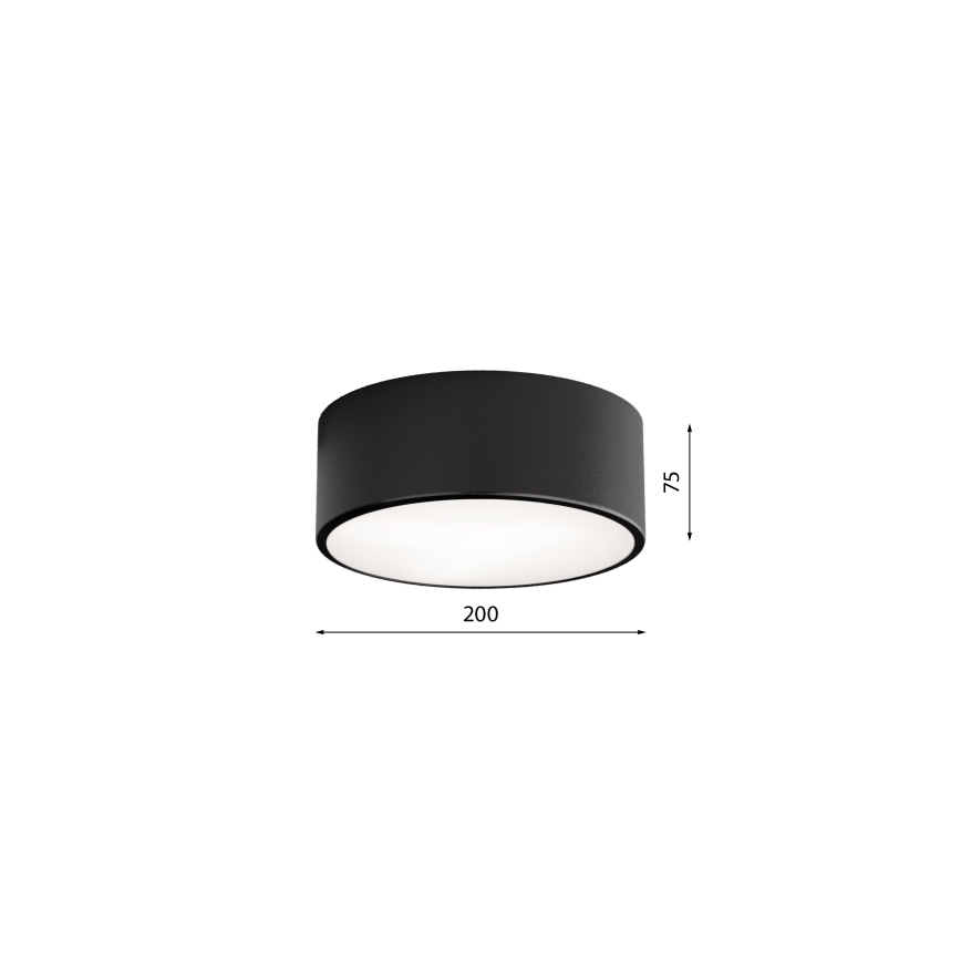 Oprawa sufitowa z czujnikiem CLEO 1xE27/40W/230V śr. 20 cm czarny
