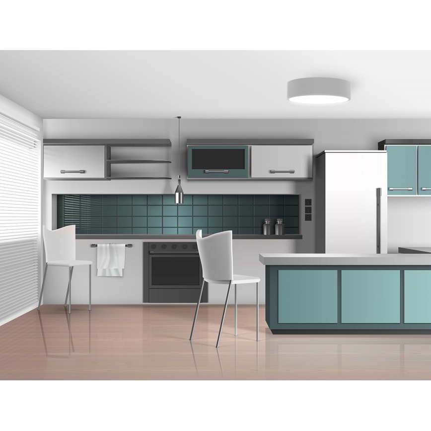 Lampa sufitowa z czujnikiem ruchu i zmierzchu CLEO 2xE27/24W/230V śr. 30 cm szary