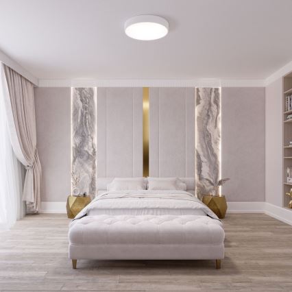 Oprawa sufitowa z czujnikiem ruchu i zmierzchu CLEO 4xE27/24W/230V, śr. 50 cm, biała