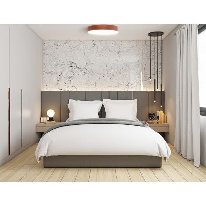 Lampa sufitowa CLEO z czujnikiem ruchu i zmierzchu, 4xE27/24W/230V, śr. 50 cm, miedziana