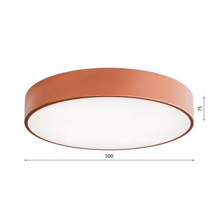 Lampa sufitowa CLEO z czujnikiem ruchu i zmierzchu, 4xE27/24W/230V, śr. 50 cm, miedziana