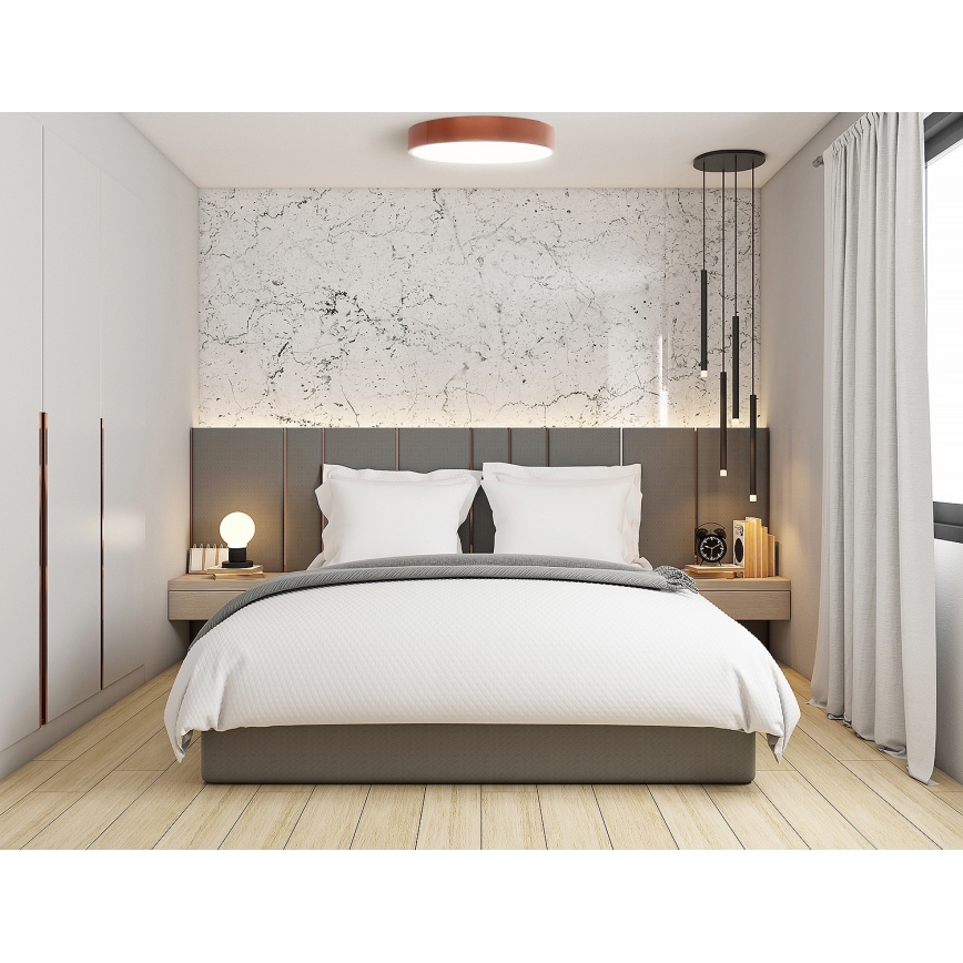 Lampa sufitowa CLEO z czujnikiem ruchu i zmierzchu, 5×E27/24W/230V, średnica 60 cm, miedziana