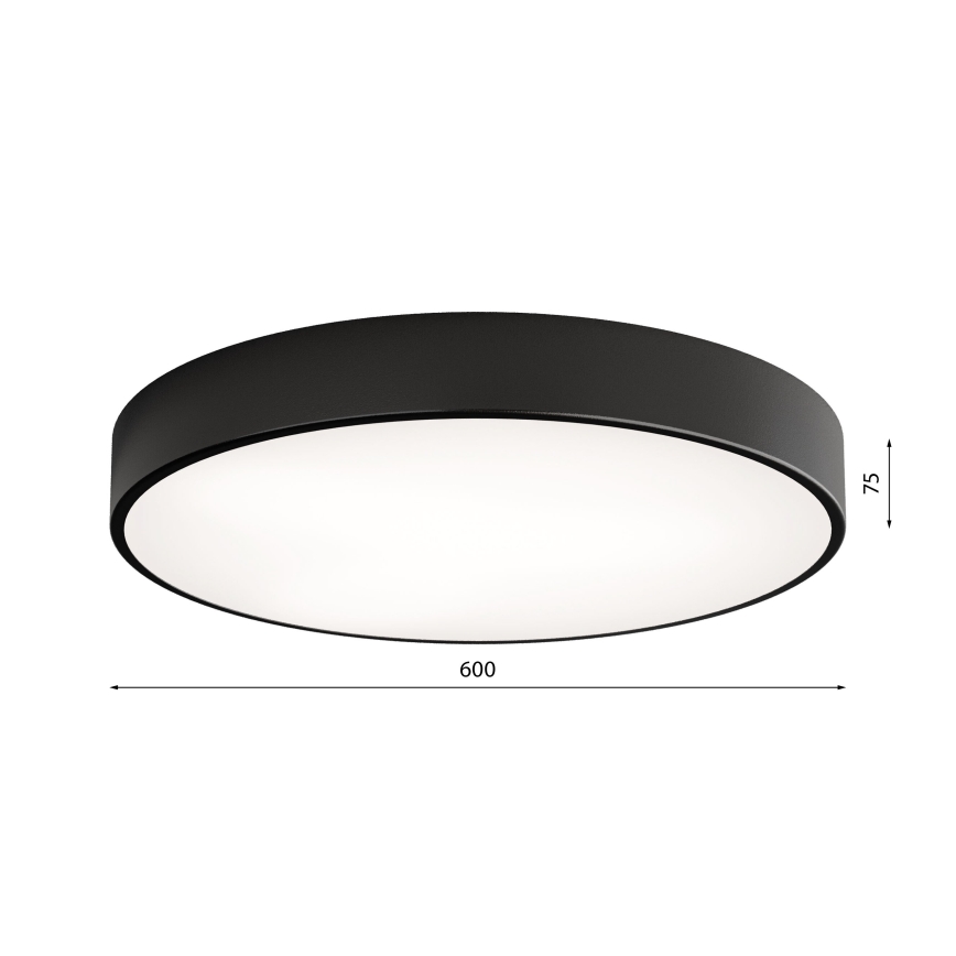 Lampa sufitowa z czujnikiem ruchu i zmierzchu CLEO 5xE27/24W/230V o średnicy 60 cm, czarna