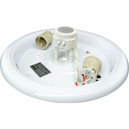 Lampa sufitowa MANA z czujnikiem ruchu i zmierzchu 2xE27/40W/230V, śr. 30 cm, biała