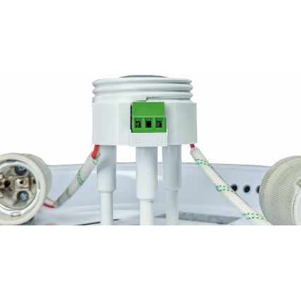 Lampa sufitowa MANA z czujnikiem ruchu i zmierzchu 2xE27/40W/230V, śr. 30 cm, biała