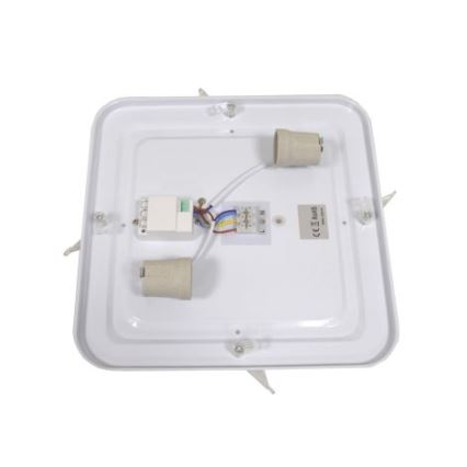 Oprawa sufitowa z czujnikiem WILTON 2xE27/60W/230V 33x33 cm antracyt
