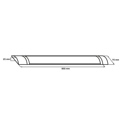 Oprawa świetlówkowa LED/30W/230V 4000K 90 cm czarna
