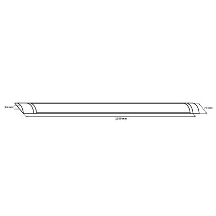 Oprawa świetlówkowa LED/36W/230V 4000K 120 cm czarna