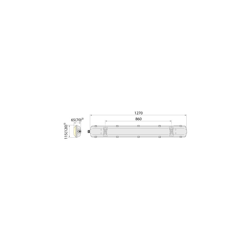 Oprawa świetlówkowa techniczna 2xG13/18W/230V IP65 1200mm