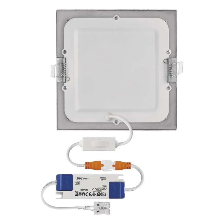 Oprawa wpuszczana LED NEXXO LED/12,5W/230V 3000/3500/4000K srebrna 17x17 cm