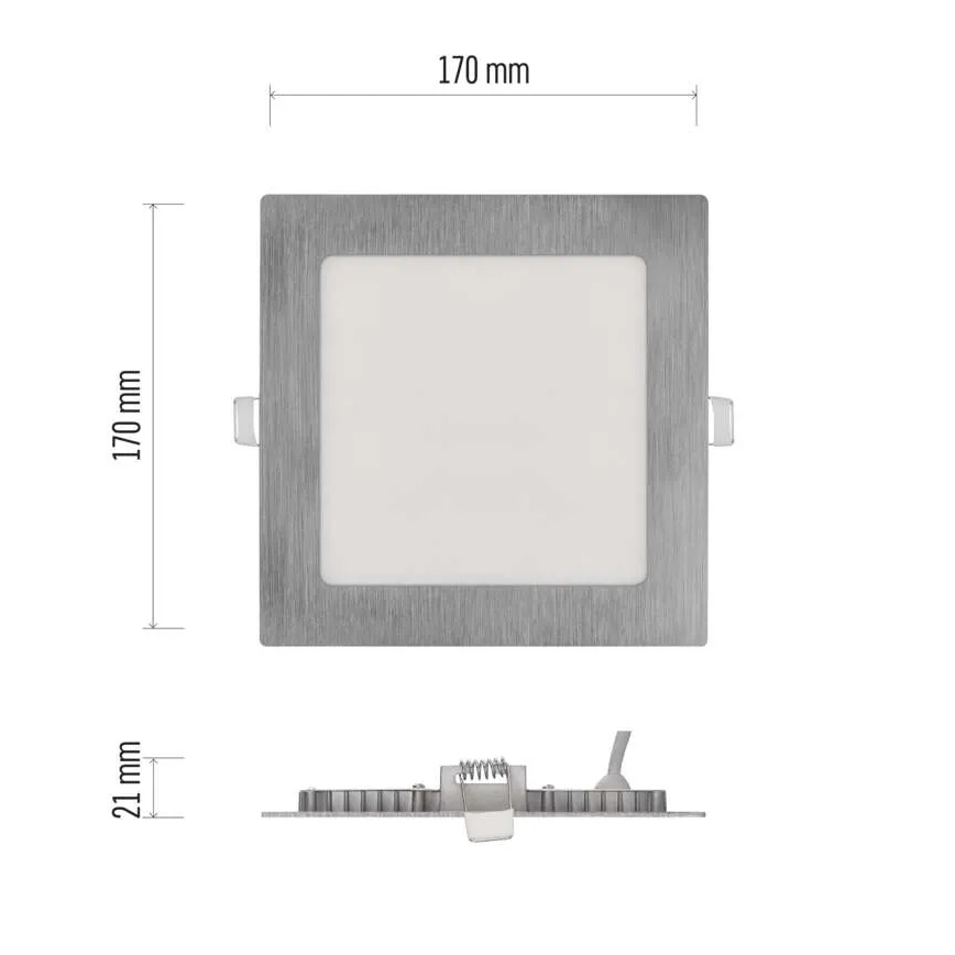 Oprawa wpuszczana LED NEXXO LED/12,5W/230V 3000/3500/4000K srebrna 17x17 cm