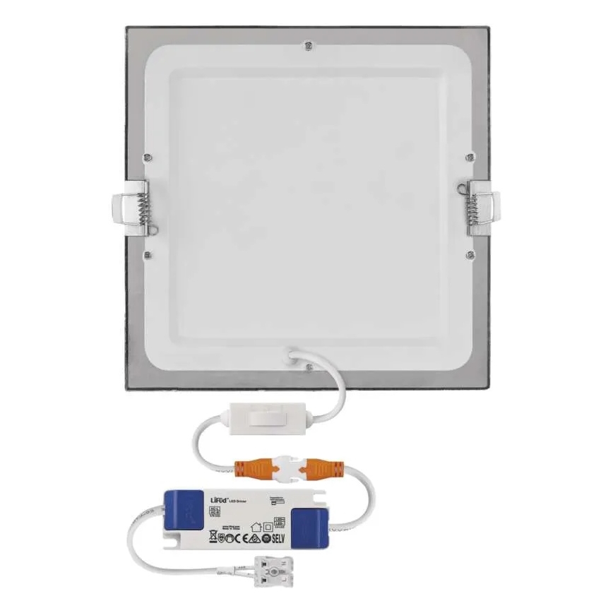 Oprawa wpuszczana LED NEXXO LED/18W/230V 3000/3500/4000K srebrna 22,5x22,5 cm