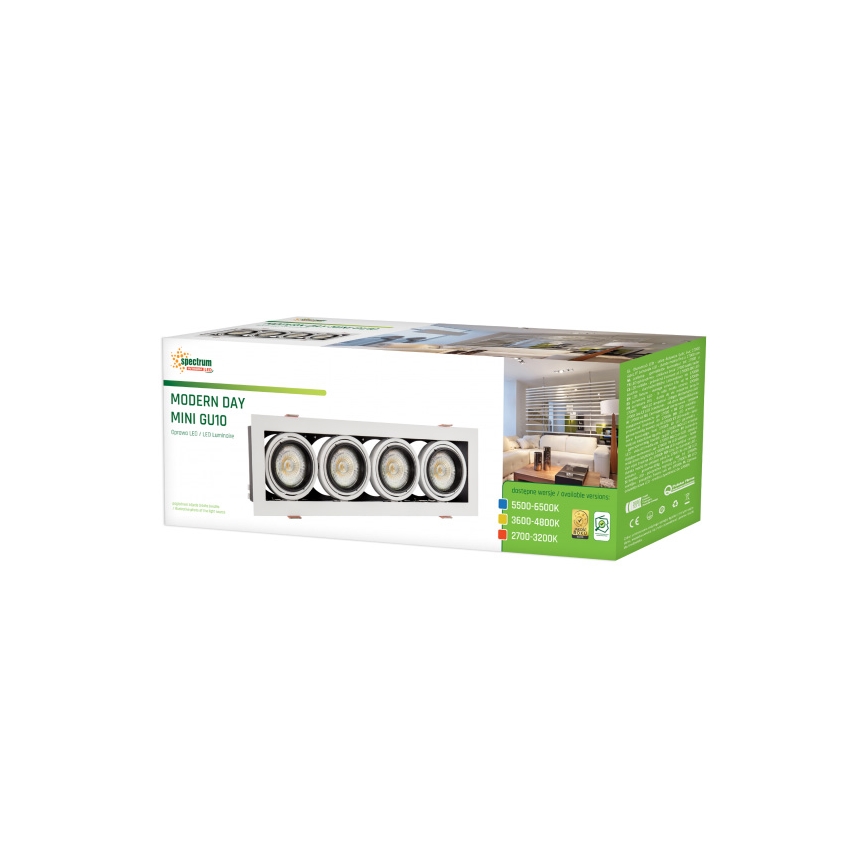 Oprawa wpuszczana MODERN DAY MINI 4xGU10/10W/230V