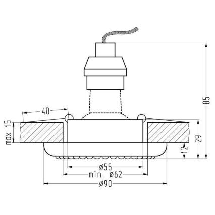 Oprawa wpuszczana SOC 1xGU10/50W/230V czarny