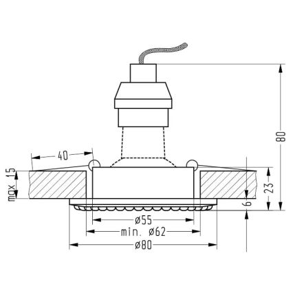 Oprawa wpuszczana SOC 1xGU10/50W/230V