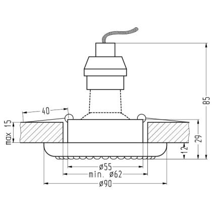 Oprawa wpuszczana SOC 1xGU10/50W/230V złoty