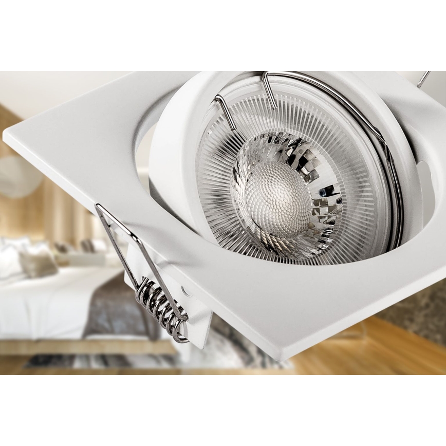 Oprawa wpuszczana sufitowa 1xGU10/MR16/10W/230V 9x9 cm biała