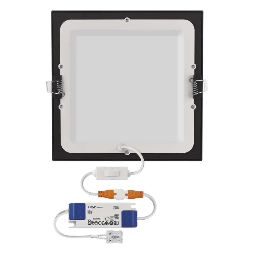 Oprawa wpuszczana sufitowa LED NEXXO LED/18W/230V 3000/3500/4000K czarna 22,5 x 22,5 cm