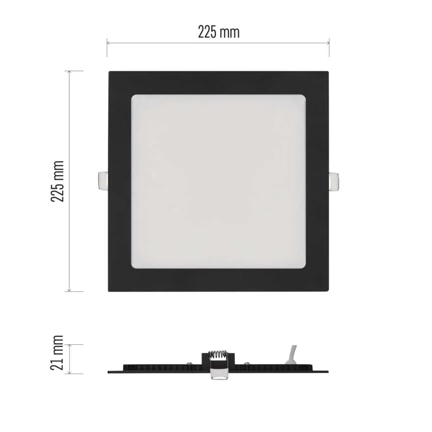 Oprawa wpuszczana sufitowa LED NEXXO LED/18W/230V 3000/3500/4000K czarna 22,5 x 22,5 cm
