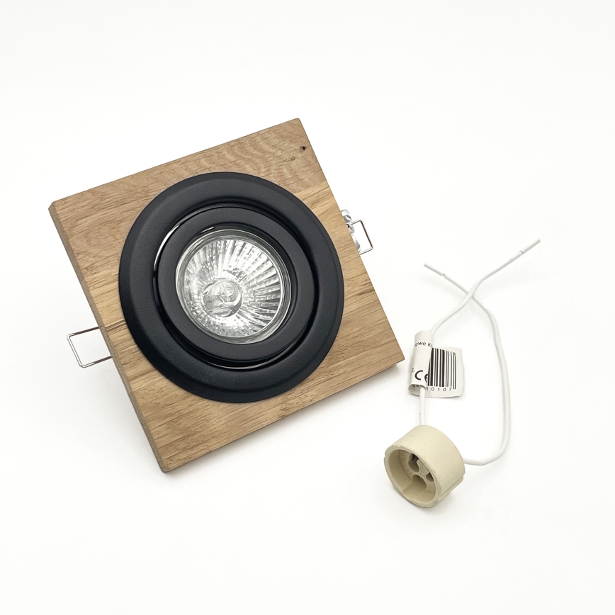 Oprawa wpuszczana TOBBY 1xG9/20W/230V 11,5x11,5 cm dąb/czarny