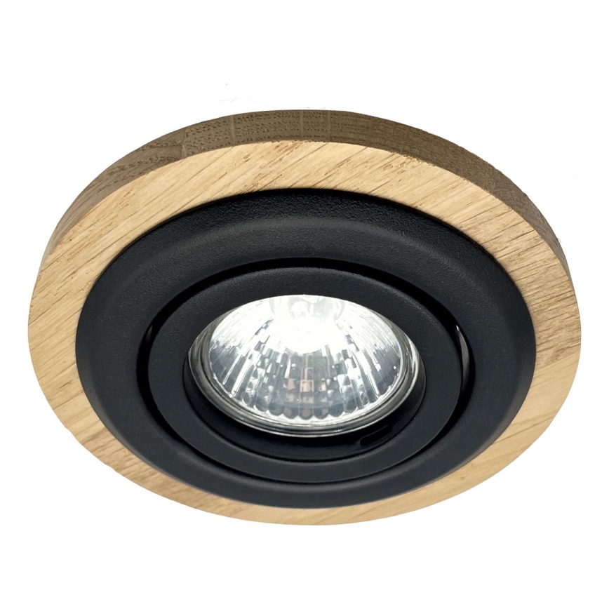 Oprawa wpuszczana TOBBY 1xG9/20W/230V śr. 11,5 cm dąb/czarny