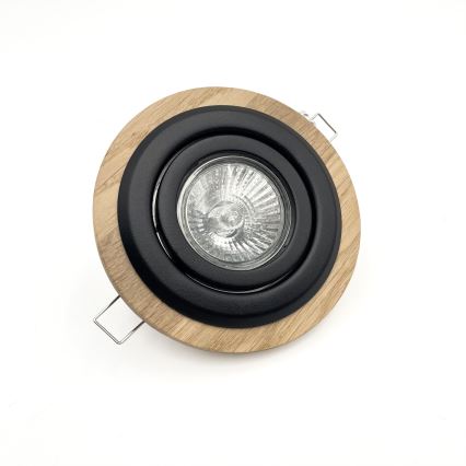 Oprawa wpuszczana TOBBY 1xG9/20W/230V śr. 11,5 cm dąb/czarny