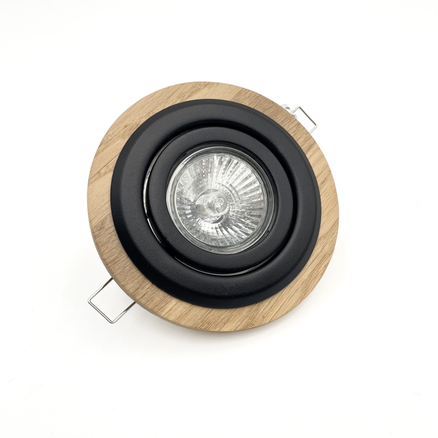 Oprawa wpuszczana TOBBY 1xG9/20W/230V śr. 11,5 cm dąb/czarny