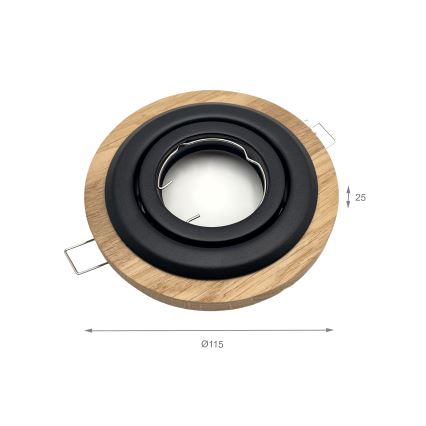 Oprawa wpuszczana TOBBY 1xG9/20W/230V śr. 11,5 cm dąb/czarny