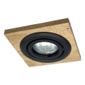 Oprawa wpuszczana TOBBY 1xGU10/20W/230V 11,5x11,5 cm dąb/czarny