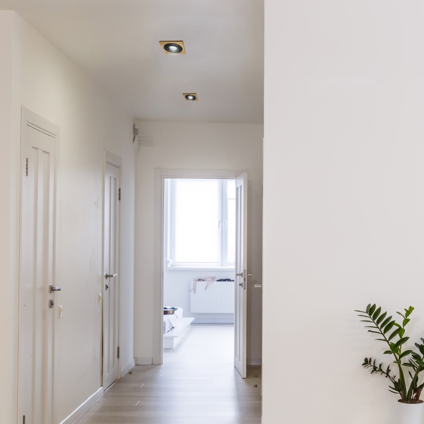 Oprawa wpuszczana TOBBY 1xGU10/20W/230V 11,5x11,5 cm dąb/czarny