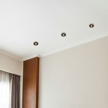 Oprawa wpuszczana TOBBY 1xGU10/20W/230V śr. 11,5 cm dąb/czarny