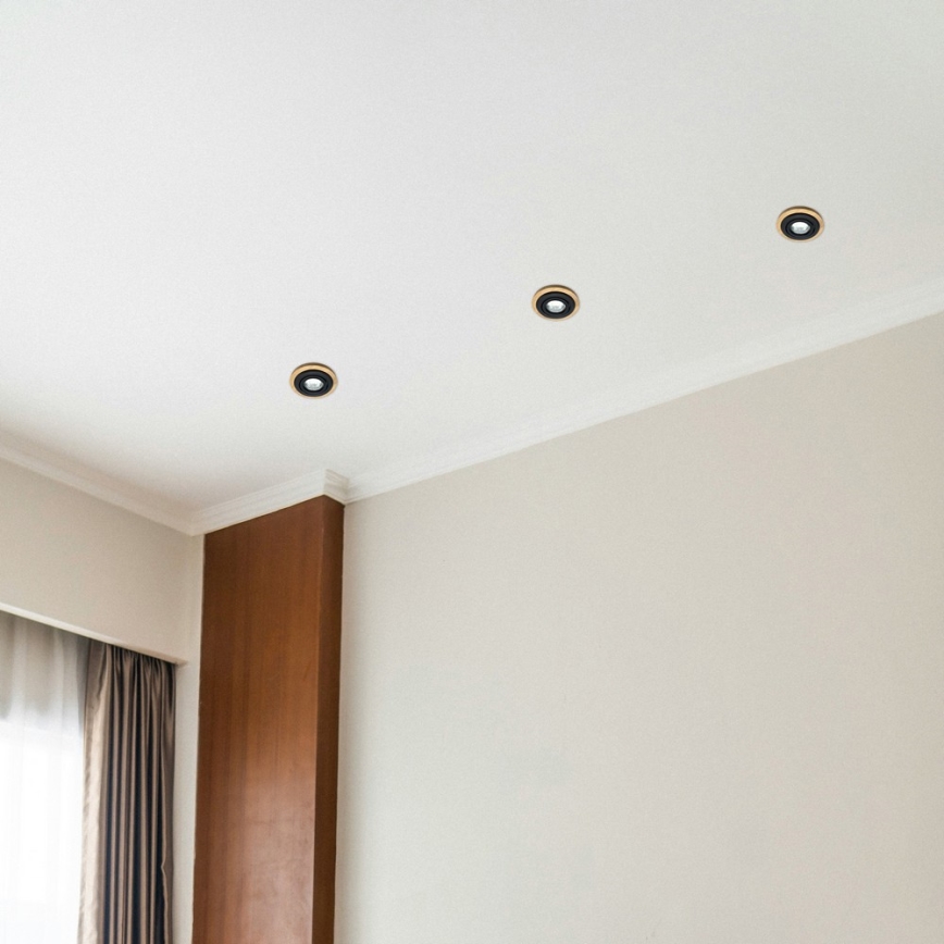 Oprawa wpuszczana TOBBY 1xGU10/20W/230V śr. 11,5 cm dąb/czarny