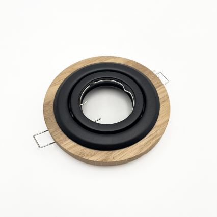 Oprawa wpuszczana TOBBY 1xGU10/20W/230V śr. 11,5 cm dąb/czarny