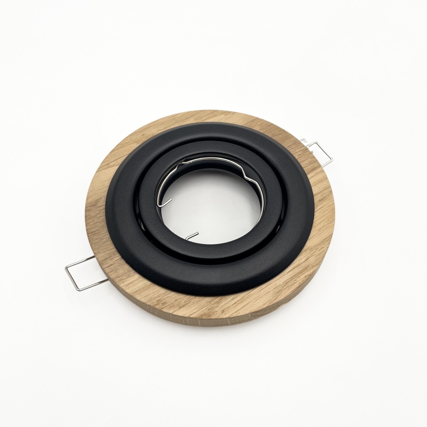 Oprawa wpuszczana TOBBY 1xGU10/20W/230V śr. 11,5 cm dąb/czarny