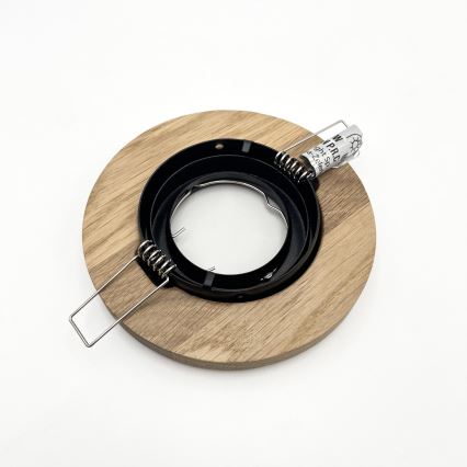 Oprawa wpuszczana TOBBY 1xGU10/20W/230V śr. 11,5 cm dąb/czarny