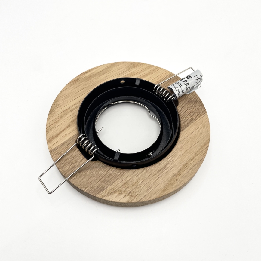 Oprawa wpuszczana TOBBY 1xGU10/20W/230V śr. 11,5 cm dąb/czarny