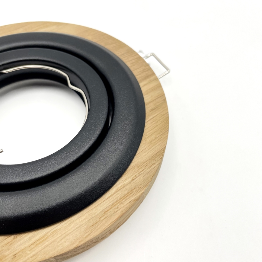 Oprawa wpuszczana TOBBY 1xGU10/20W/230V śr. 11,5 cm dąb/czarny