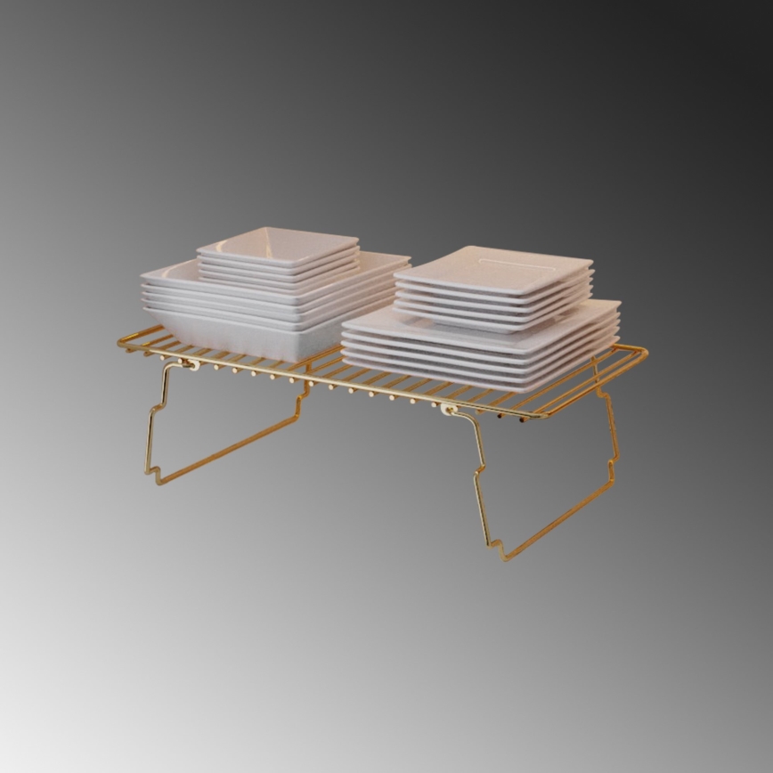 Organizer na półkę 42x19 cm złoty