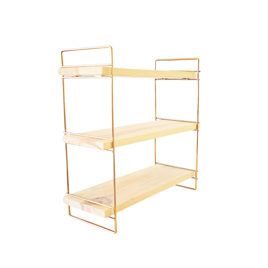 Organizer na półkę 45x40 cm złoty/brązowy