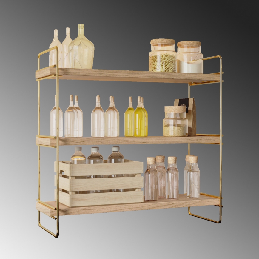Organizer na półkę 45x40 cm złoty/brązowy