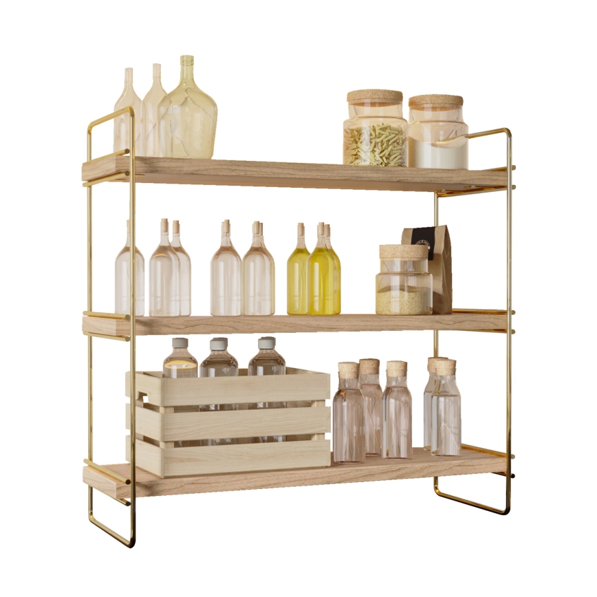 Organizer na półkę 45x40 cm złoty/brązowy