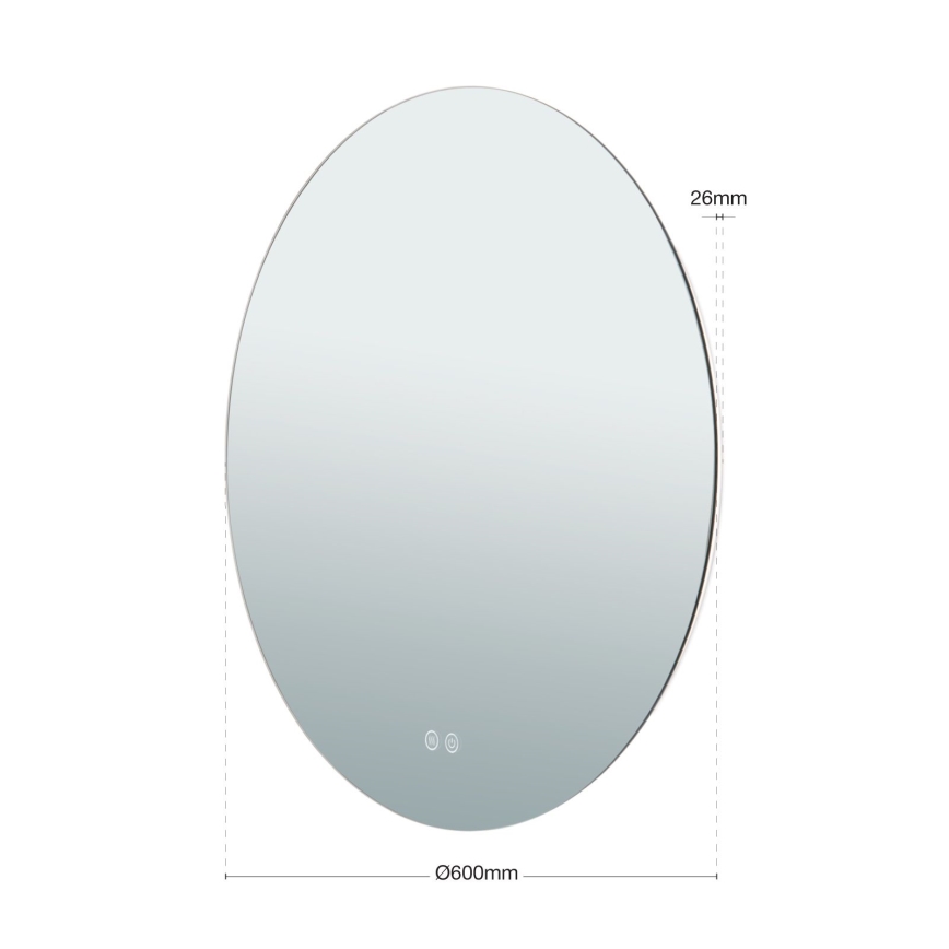 LED Łazienkowe naścienne lustro z podświeceniem FOCUS LED/25W/230V 3000/4200/6000K śr. 60 cm IP44