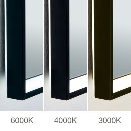 LED Podświetlane podgrzewane lustro łazienkowe naścienne FRAME LED/48W/230V 3000/4000/6000K 60x45 cm IP44