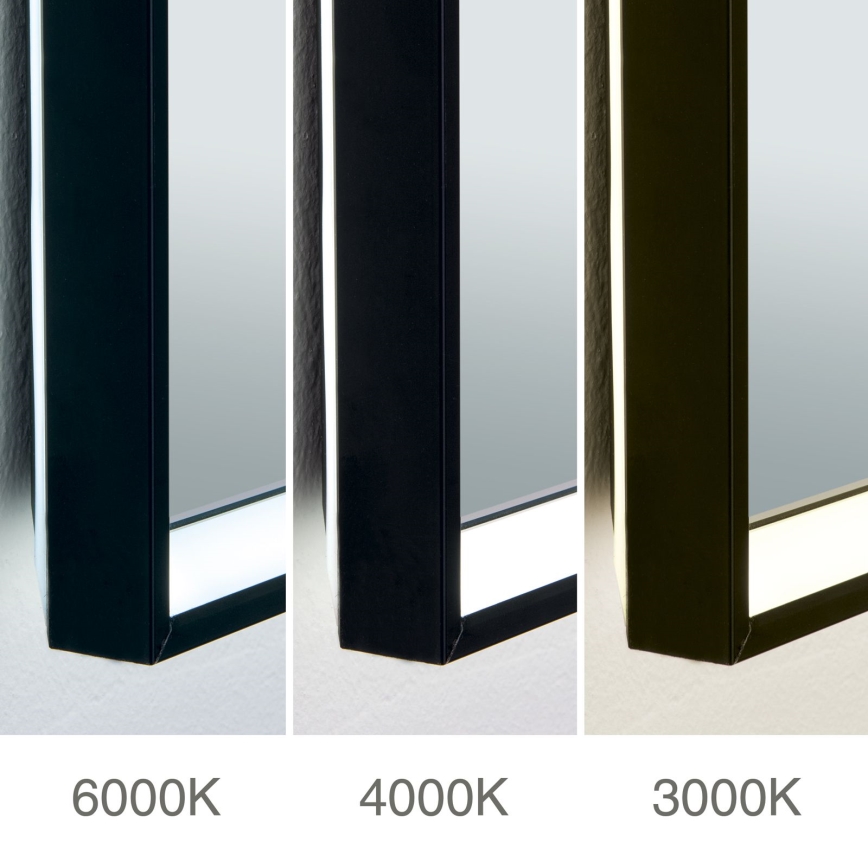 LED Podświetlane podgrzewane lustro łazienkowe naścienne FRAME LED/48W/230V 3000/4000/6000K 60x45 cm IP44