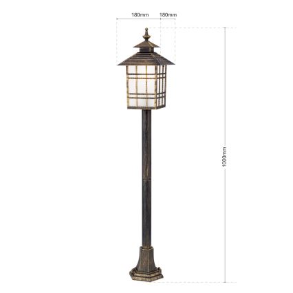 Lampa zewnętrzna KIKO 1xE27/11W/230V IP44 brąz/patyna