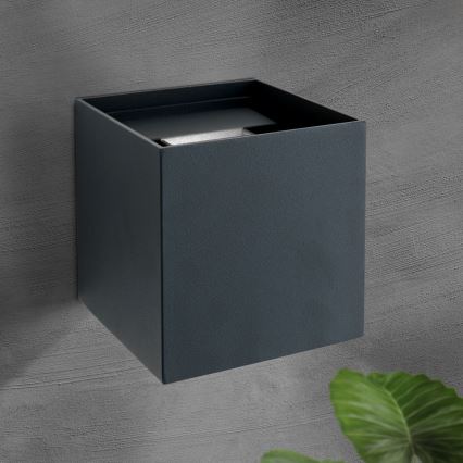 LED Kinkiet zewnętrzny CUBE 2xLED/3W/230V IP54 antracyt