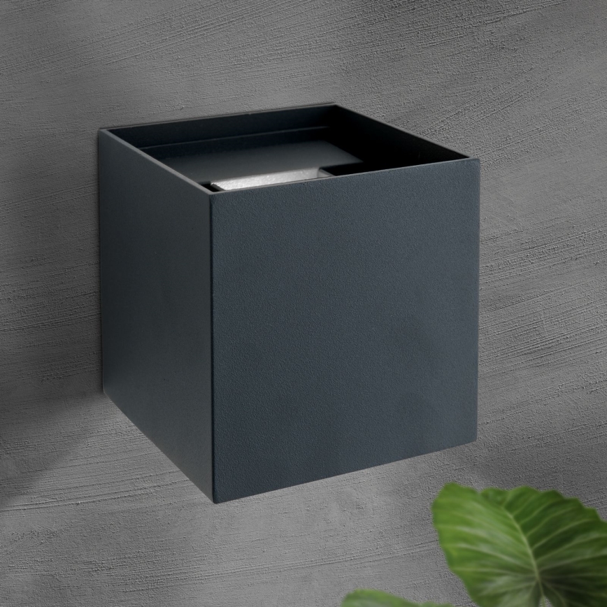 LED Kinkiet zewnętrzny CUBE 2xLED/3W/230V IP54 antracyt