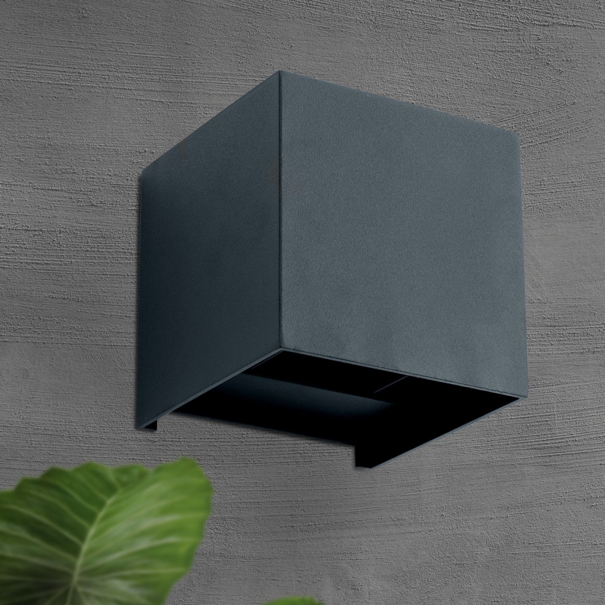 LED Kinkiet zewnętrzny CUBE 2xLED/3W/230V IP54 antracyt