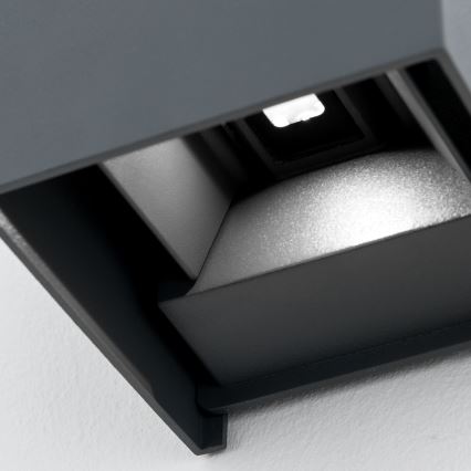 LED Kinkiet zewnętrzny CUBE 2xLED/3W/230V IP54 antracyt