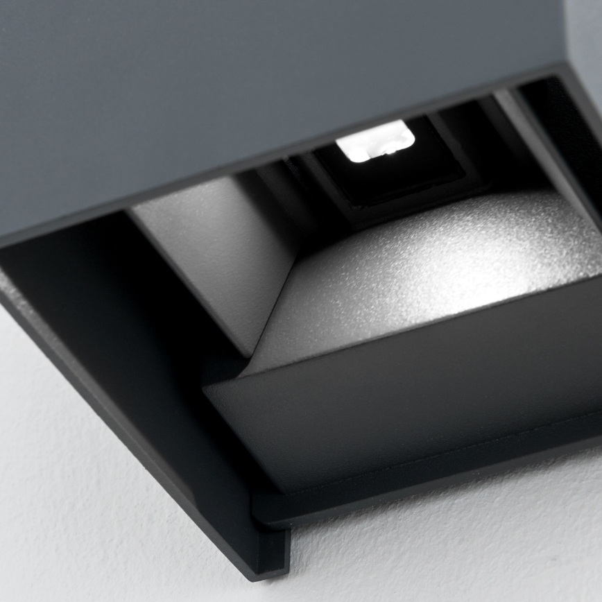 LED Kinkiet zewnętrzny CUBE 2xLED/3W/230V IP54 antracyt